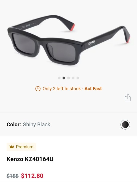Kenzo Paris Slim Rectangle Sunglasses main image 6